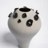 Balloon Cream Vase With Black Flowers