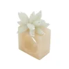 Beaded Resin Napkin Ring Set of 4 - Blush and Ivory
