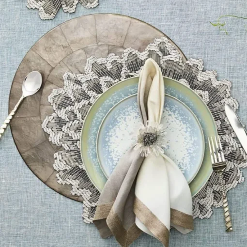 Capiz Shell Placemat Grey Set of 4