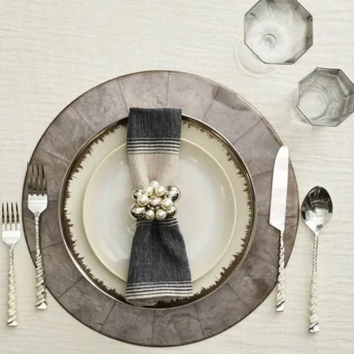 Capiz Shell Placemat Grey Set of 4