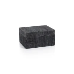 Chambray Raffia Box