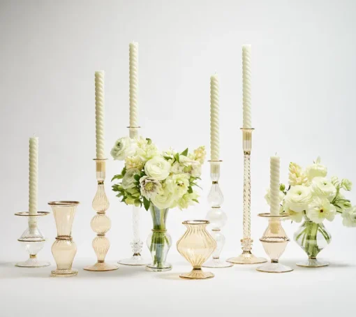 Champagne Rib Gold Detail Vases