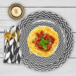 Chevron Melamine Dinnerware Set of 4