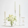Clear Rib Gold Detail Trumpet Vase