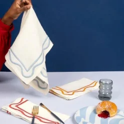 Colorblock Linen Napkin Amber Set of 4