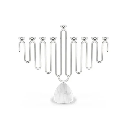 Coluna Menorah Carrara Marble & Silver