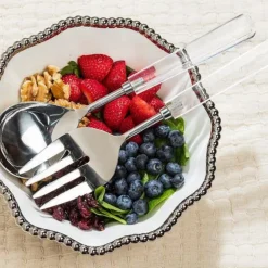 Crystal Handle Salad Server Set