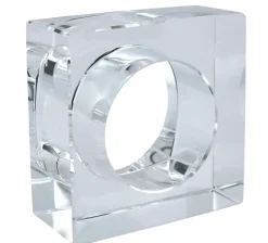 Crystal Square Napkin Ring Set of 4