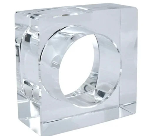 Crystal Square Napkin Ring Set of 4