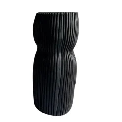 Curvy Round Vase Black