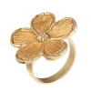 Daisy Gold Napkin Ring Set of 4