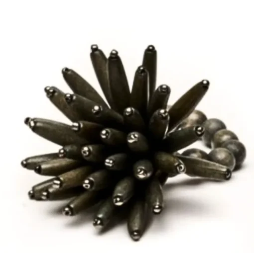 Desert Palm Wood Napkin Ring Grey Set of 4