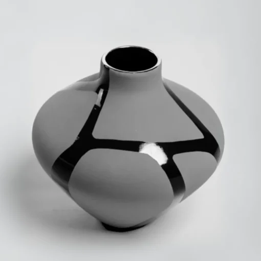 Diamond Black Matte Vase