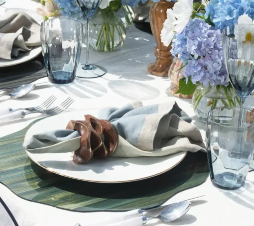 Dip Dye Napkin Natural & Seafoam Set of 4