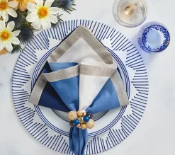 Dip Dye Napkin Set of 4 - Blue & White