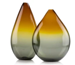 Double Ombre Teardop Amber & Smoke Vase