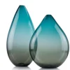 Double Ombre Teardop Turquoise & Smoke Vase