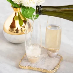 Elevo Champagne Smoke Agate Glasses Set of 2