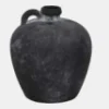 Faded Terracotta Handle Vase Black