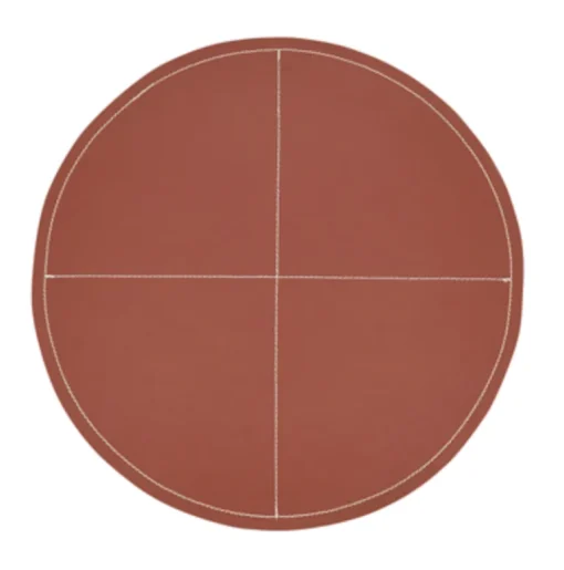 Faux Leather Round Brown Placemat Set of 4