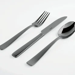 Flat Flatware PVD Black 5 Piece Set