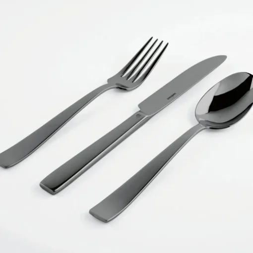 Flat Flatware PVD Black 5 Piece Set