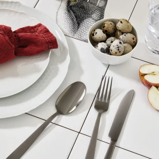 Flat Flatware PVD Black 5 Piece Set