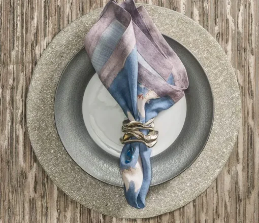 Flux Napkin Ring Silver Set of 4