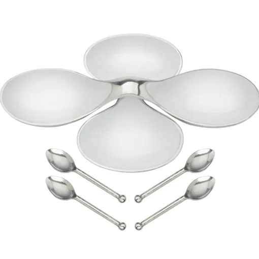 Four Part Interlocking Bowl with Spoons