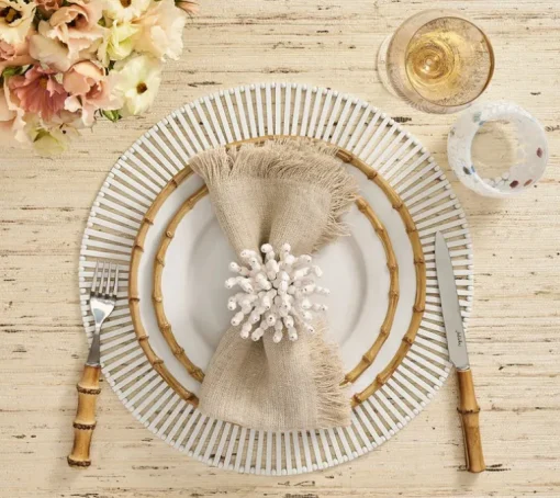 Fringe Napkin Silver & Natural Set of 4