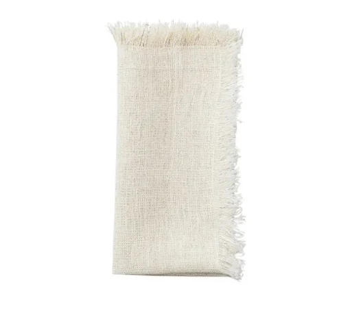 Fringe Napkin White & Gold Set of 4