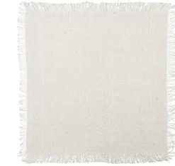 Fringe Napkin White & Silver Set of 4
