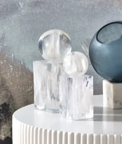 Glacier White Sculpture Set of 2