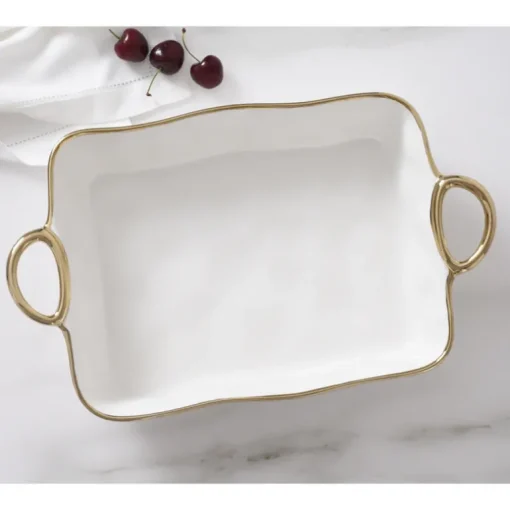 Golden Handle Rectangle Baking Dish