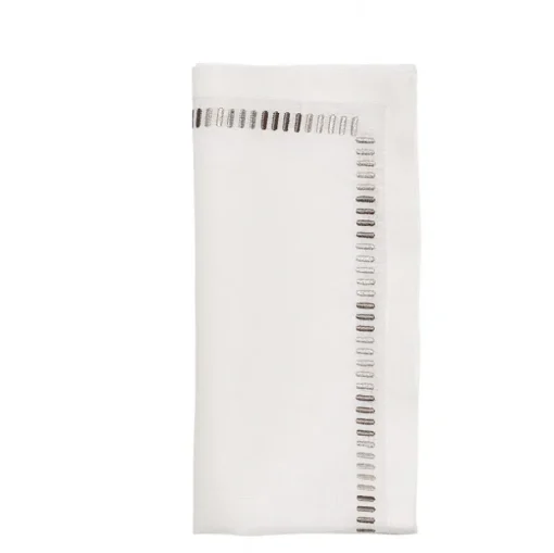 Harmonie Napkin in White, Gray & Silver, Set of 4