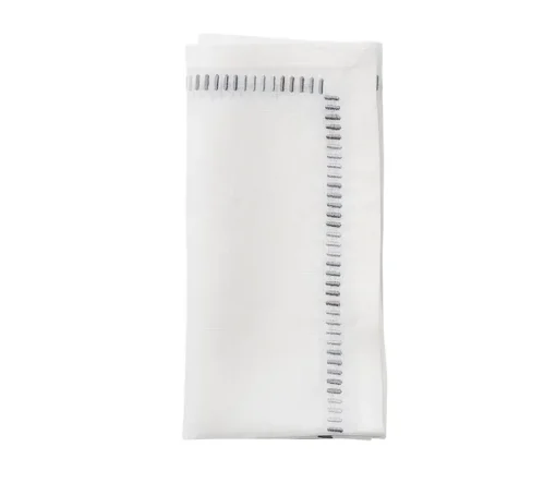 Harmonie Napkin in White, Gray & Silver, Set of 4