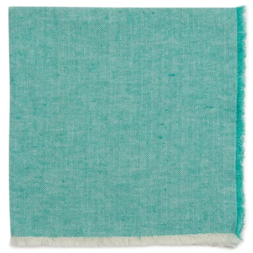 Herringbone Fringe Napkin Turquoise Set of 4