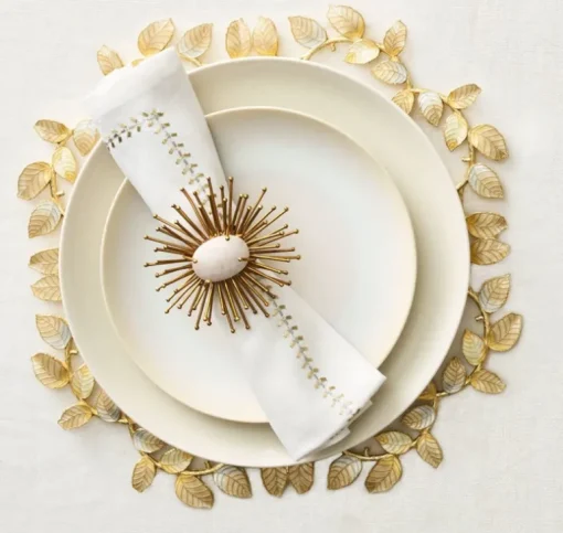 Herringbone Napkin Gold & Silver Set of 4