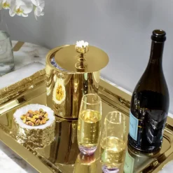 Hospitality Ice Bucket, Gold & Crystal