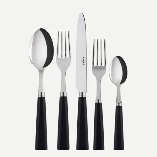 Icon Flatware Black Wood 5 Piece Setting