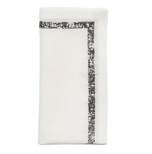 Impression White & Gunmetal Napkin Set of 4