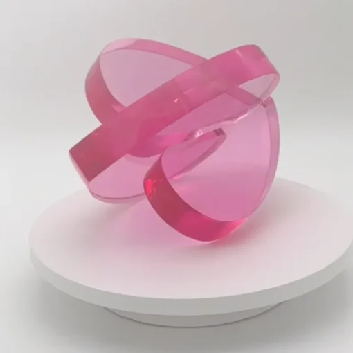 Interlocking Lucite Heart Sculptures 9"