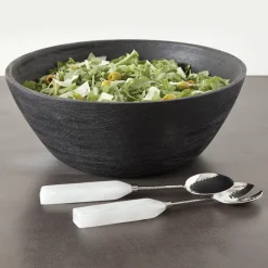 Mango Wood Textured Salad Bowl