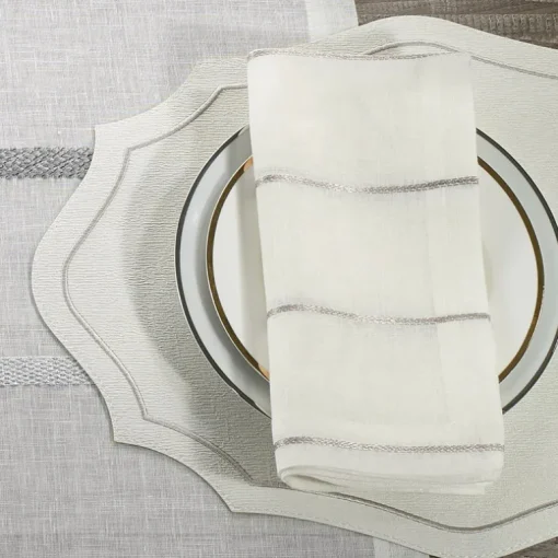 Metallic Thread Napkin Pearl Set of 4