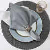 Metallic Two-Tone Silver Set of 4