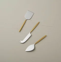 Mixed Metal Cheese Set - Silver & Gold