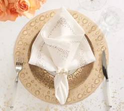Pin Dot Napkin White, Natural & Gray Set of 4