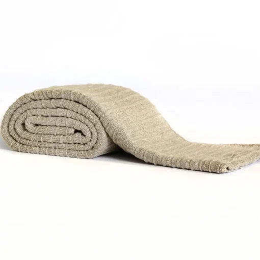 Pleated Knit Throw - Flax