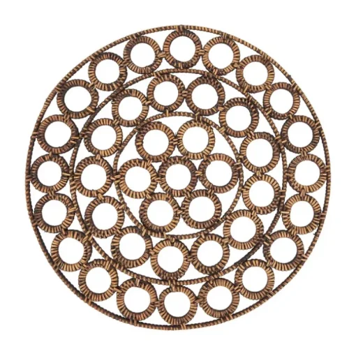 Rattan Circles Placemat Brown Set of 4