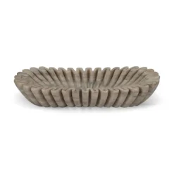 Rift Tan Marble Oval Bowl